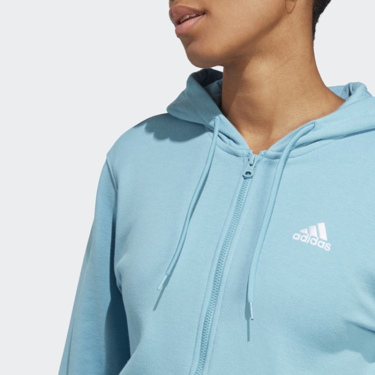 Essentials Moletom French Terry Com Zíper Completo Adidas Azul