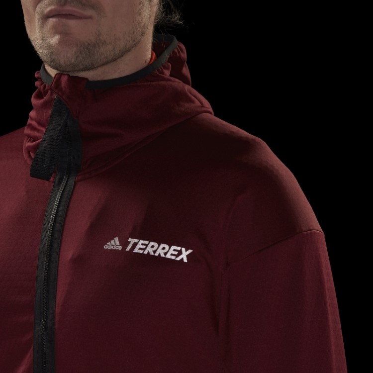 Jaqueta De Caminhada Com Capuz Leve Vermelho Terrex Tech Da Adidas