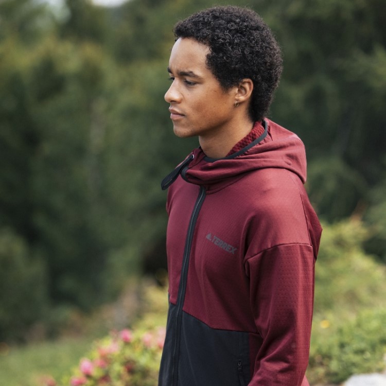 Jaqueta De Caminhada Com Capuz Leve Vermelho Terrex Tech Da Adidas