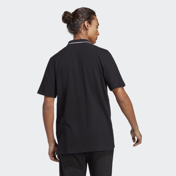 Essentials Camisa Polo Piqué Logo Pequena Adidas Preta