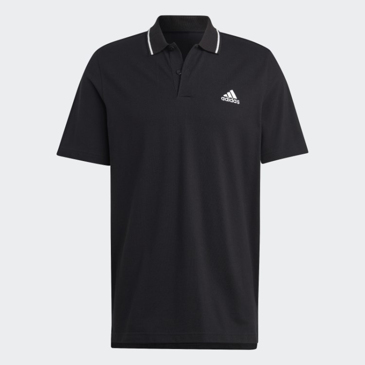 Essentials Camisa Polo Piqué Logo Pequena Adidas Preta