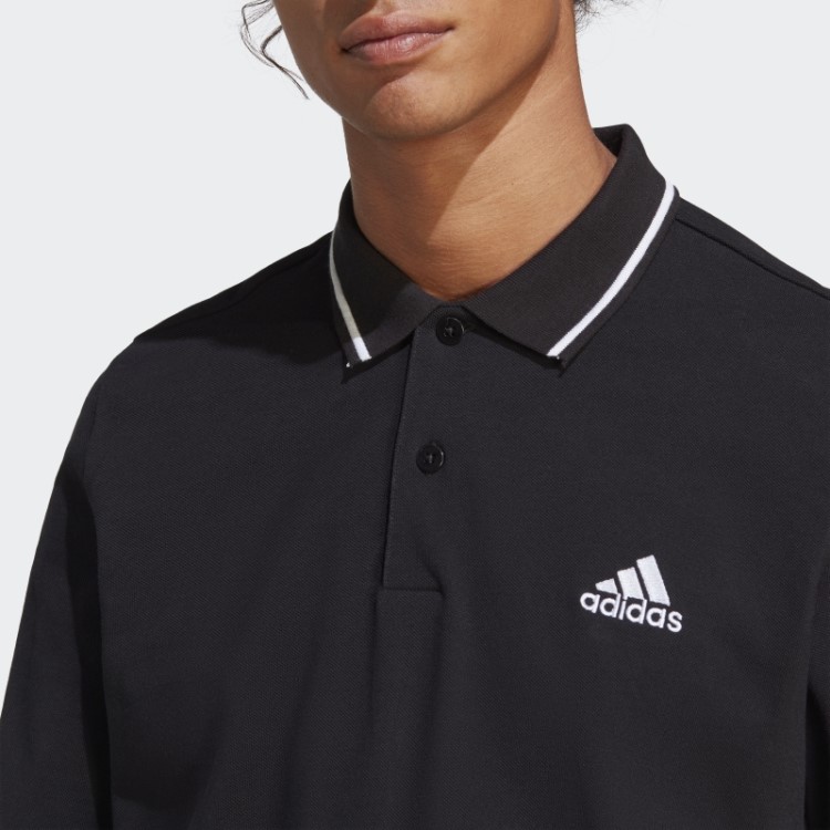 Essentials Camisa Polo Piqué Logo Pequena Adidas Preta