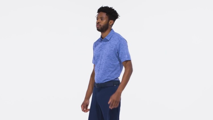 Camisa Polo De Golfe Jacquard Texturizada Azul Adidas