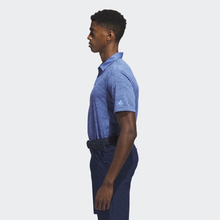 Camisa Polo De Golfe Jacquard Texturizada Azul Adidas