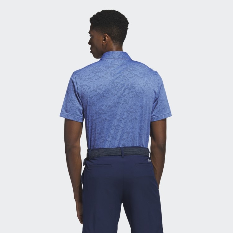 Camisa Polo De Golfe Jacquard Texturizada Azul Adidas