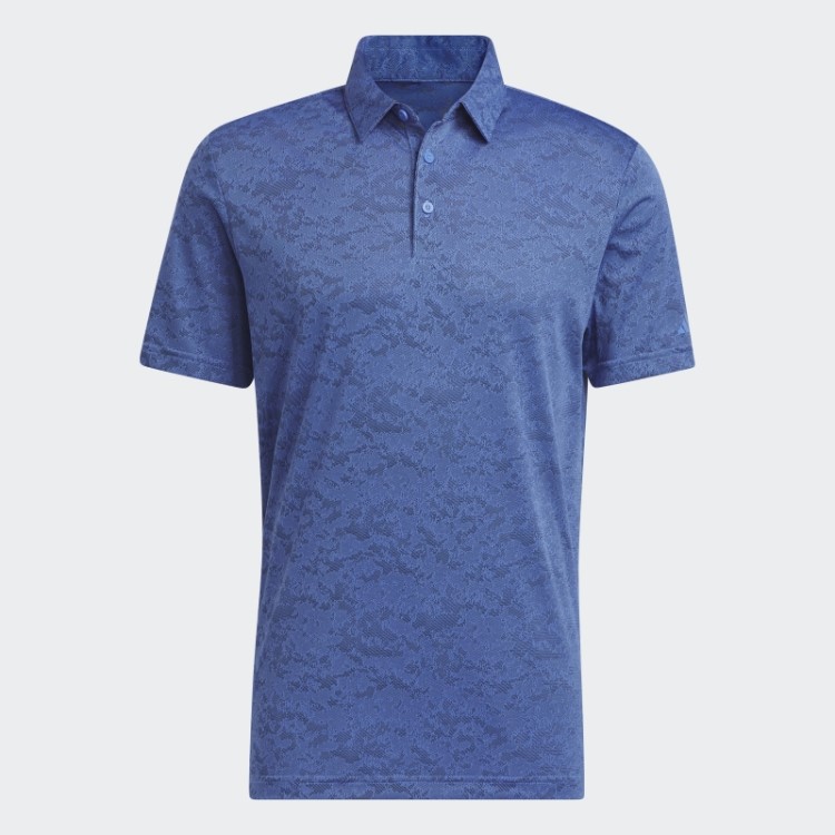 Camisa Polo De Golfe Jacquard Texturizada Azul Adidas