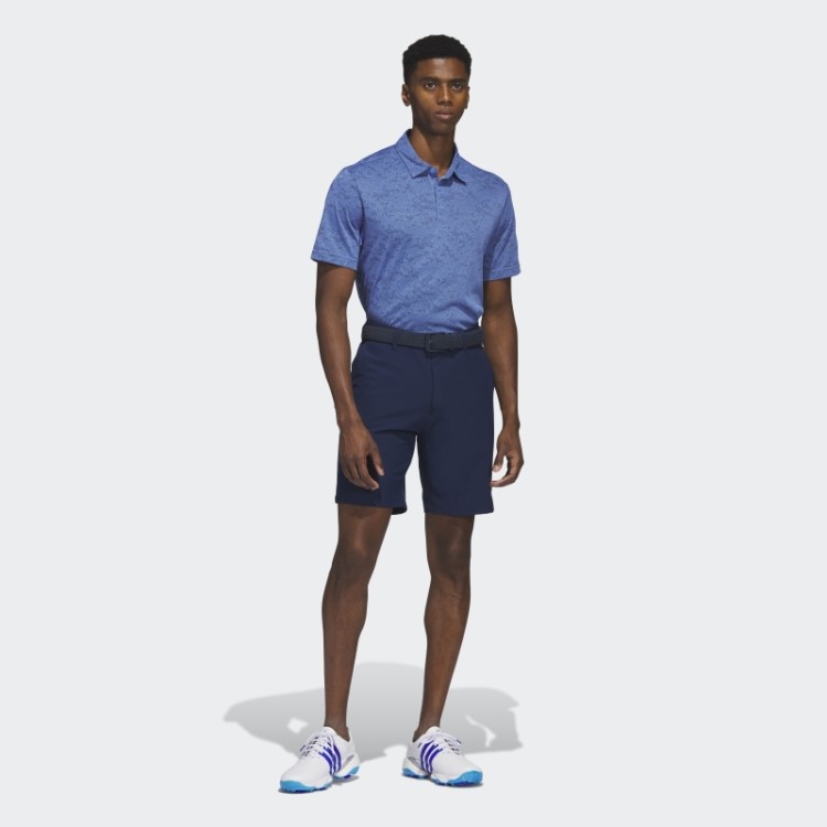 Camisa Polo De Golfe Jacquard Texturizada Azul Adidas