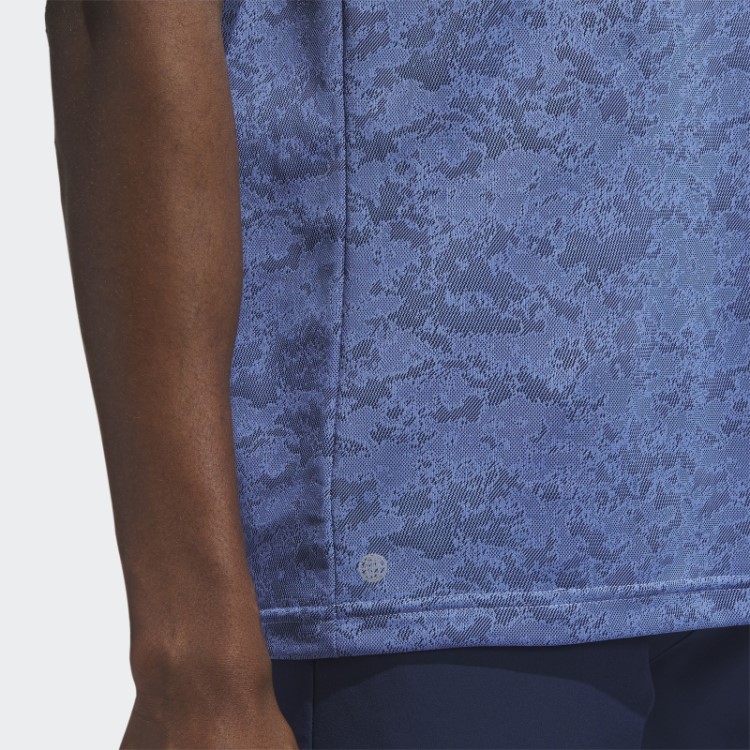 Camisa Polo De Golfe Jacquard Texturizada Azul Adidas