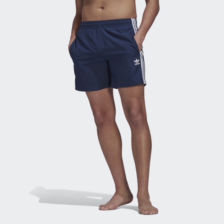Short De Natação Com As Três Listras Adidas Adicolor Classics Night Indigo
