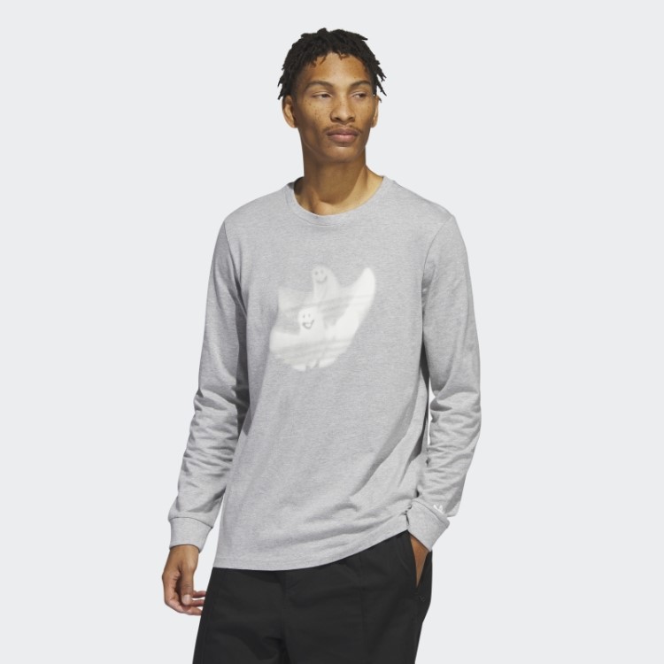 Camiseta Estampada Manga Longa Shmoofoil Cinza Médio Adidas