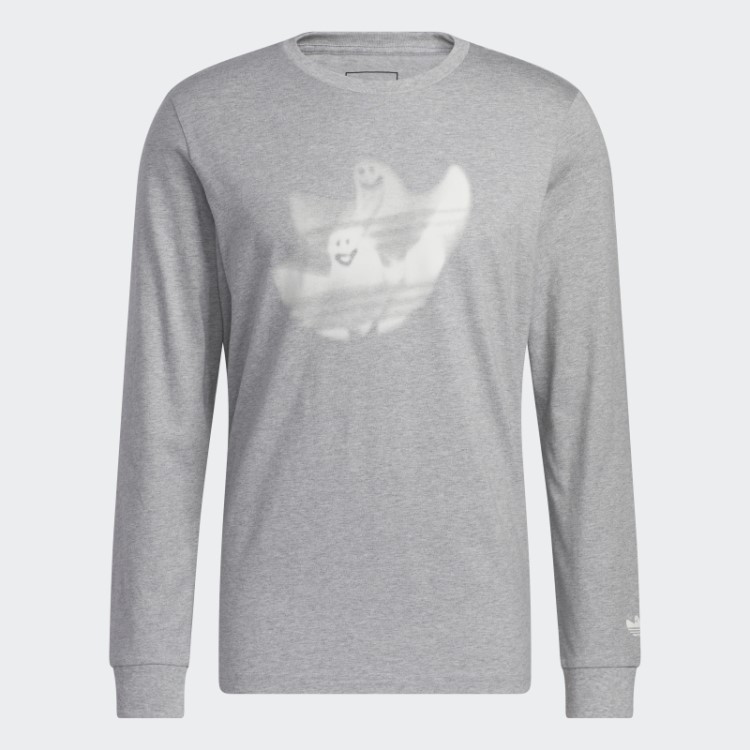 Camiseta Estampada Manga Longa Shmoofoil Cinza Médio Adidas