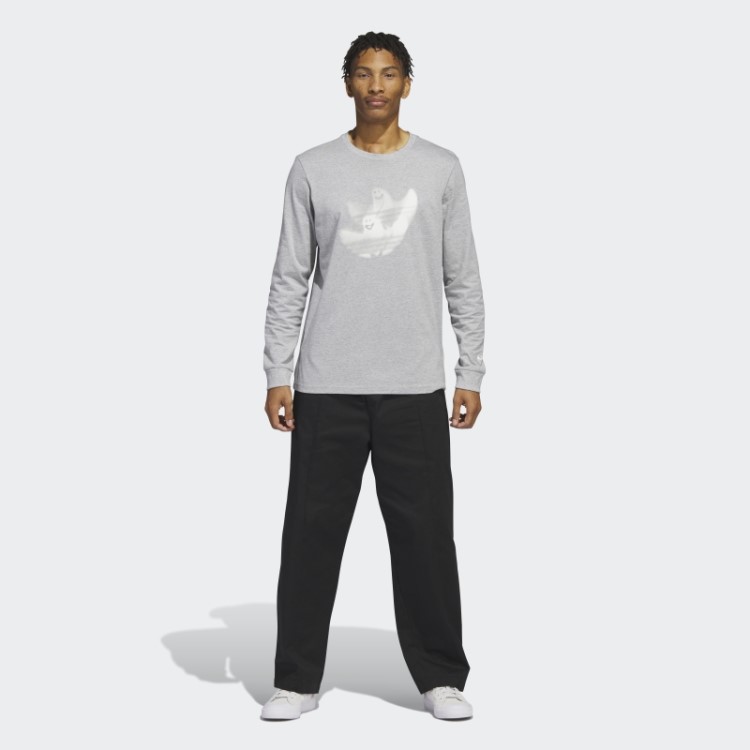 Camiseta Estampada Manga Longa Shmoofoil Cinza Médio Adidas