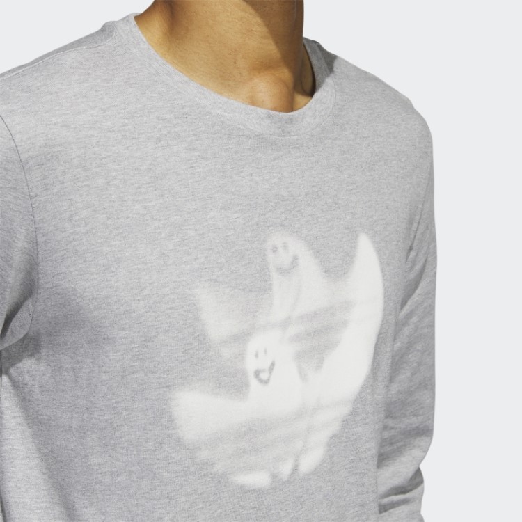 Camiseta De Manga Longa Com Gráfico Shmoofoil Cinza Médio Adidas