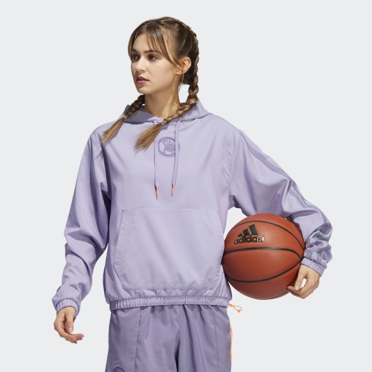 Moletom Com Capuz Adidas Hoop York City Lilás
