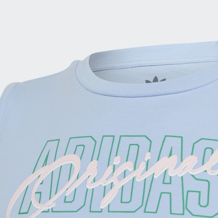Regata Cropped Com Estampa Gráfica Adidas Blue Dawn