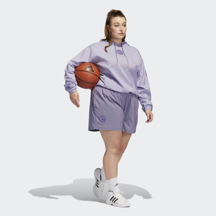 Shorts Hoop York City Com Pinos (tamanho Grande) Tech Roxo Adidas
