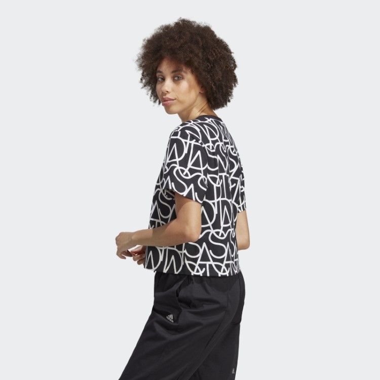 Camiseta Preta Hot Allover Adidas Graphic Boyfriend