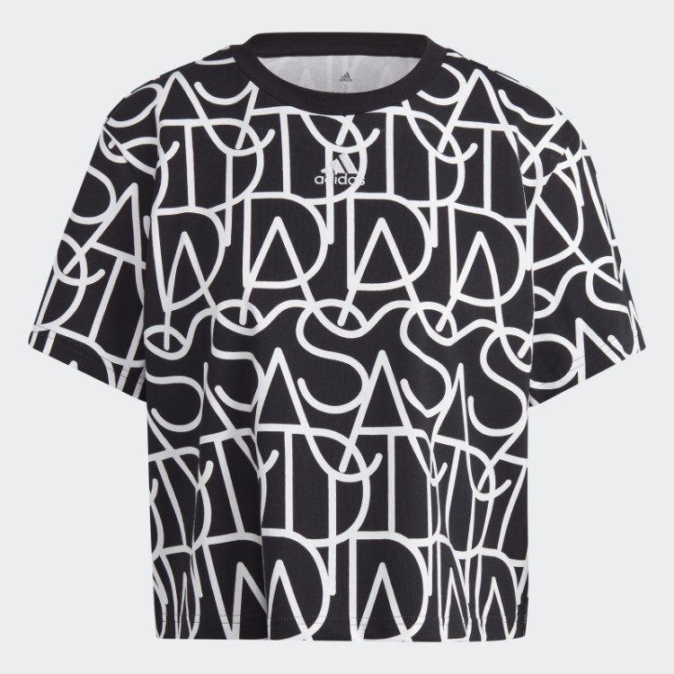 Camiseta Preta Hot Allover Adidas Graphic Boyfriend