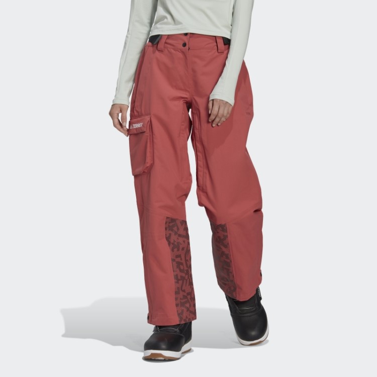 Calça De Neve Vermelha Adidas Terrex De 3 Camadas De Nylon Pós-consumo