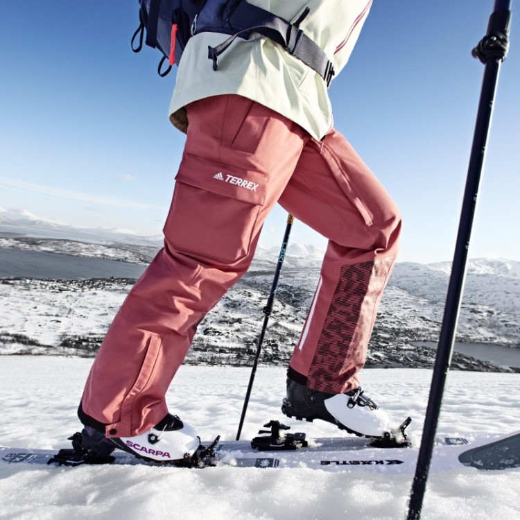 Calça De Neve Vermelha Adidas Terrex De 3 Camadas De Nylon Pós-consumo