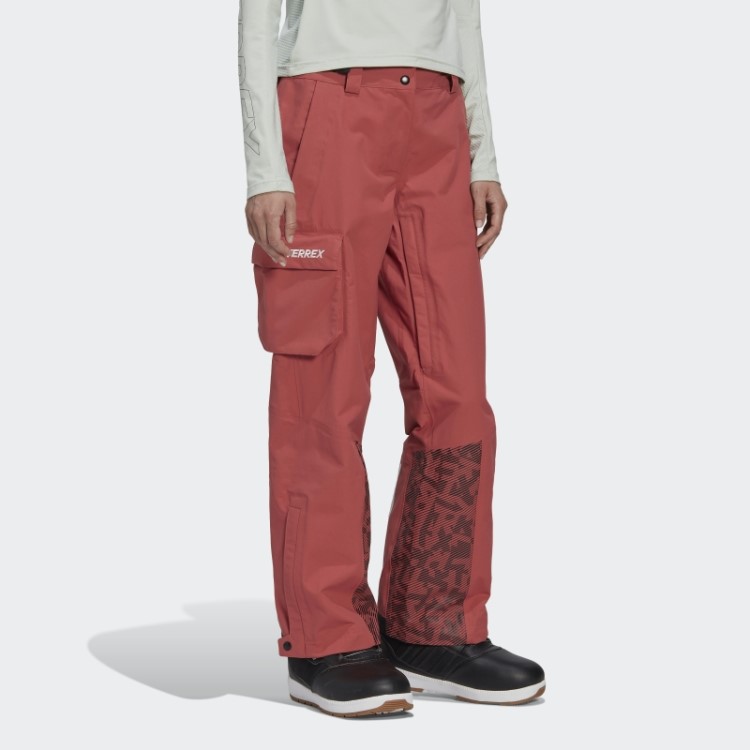 Calça De Neve Vermelha Adidas Terrex De 3 Camadas De Nylon Pós-consumo