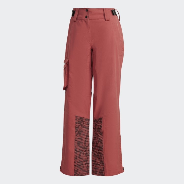 Calça De Neve Vermelha Adidas Terrex De 3 Camadas De Nylon Pós-consumo