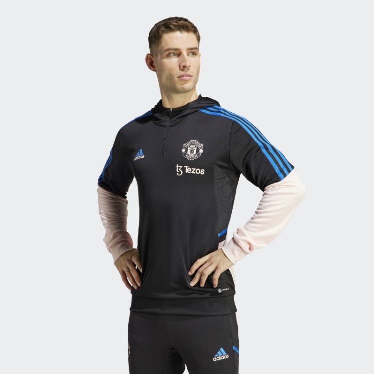 Manchester United Condivo 22 Moletom Com Capuz Adidas Preto