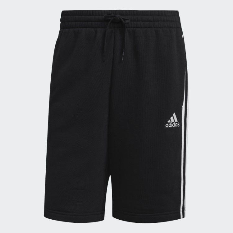 Shorts De Lã Preto Adidas Essentials Com As Três Listras