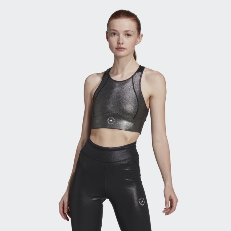 Adidas By Stella Mccartney Top Cropped Preto Fashion Preto