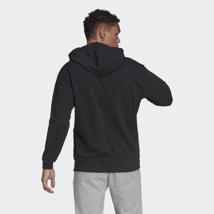 Moletom Com Capuz French Terry De Ombro Caído Adidas Essentials FeelVivid Preto