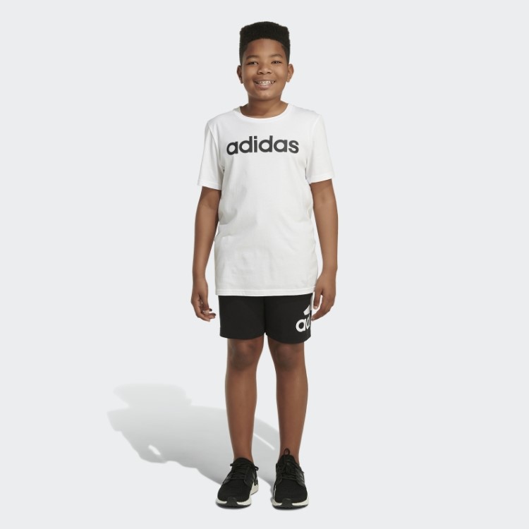 Distintivo French Terry Preto Adidas Essencial De Shorts Esportivos
