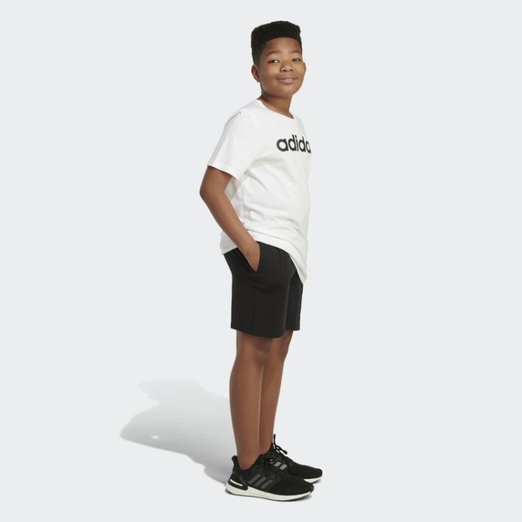 Distintivo French Terry Preto Adidas Essencial De Shorts Esportivos