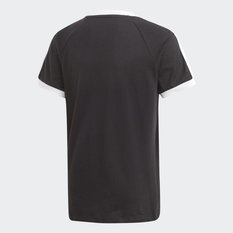 Camiseta Preta Com As Três Listras Da Adidas