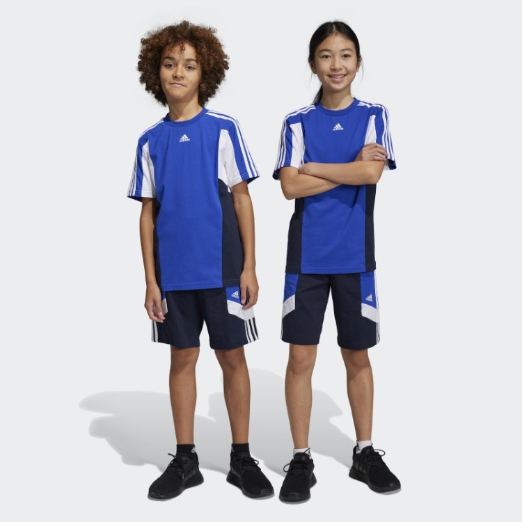 Short Adidas Colorblock 3 Listras Regular Fit Ink