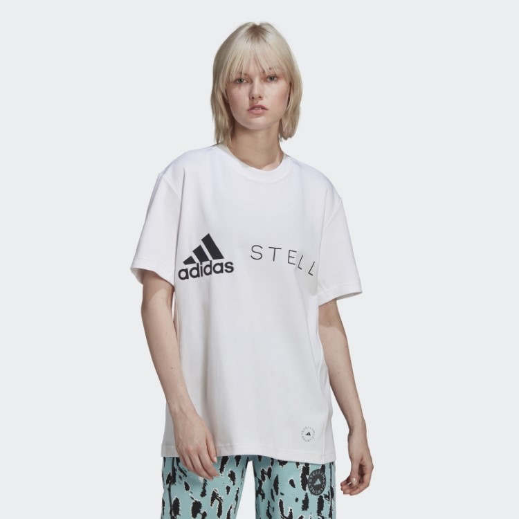 Camiseta Com Logo Adidas By Stella White Mccartney
