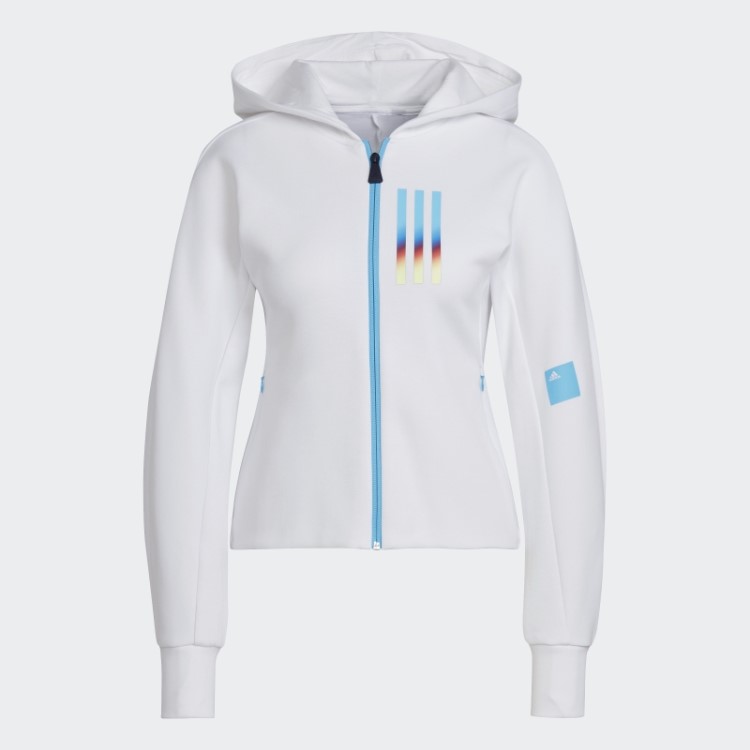 Moletom Branco Com Capuz E Zíper Missão Slim Fit Adidas