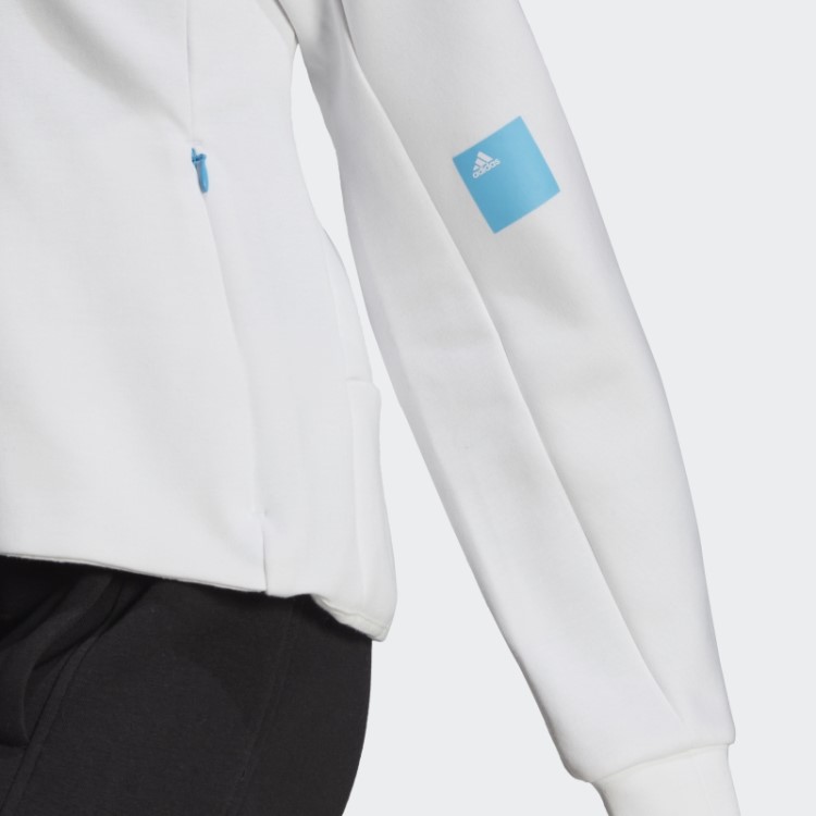 Moletom Branco Com Capuz E Zíper Missão Slim Fit Adidas
