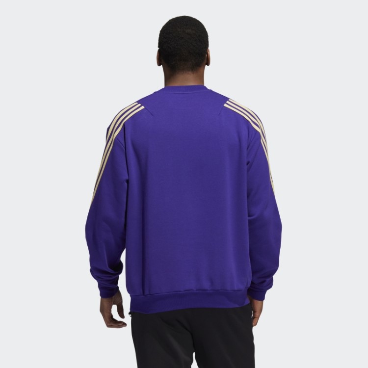 Moletom Roxo Universitário Com As Três Listras Da Adidas