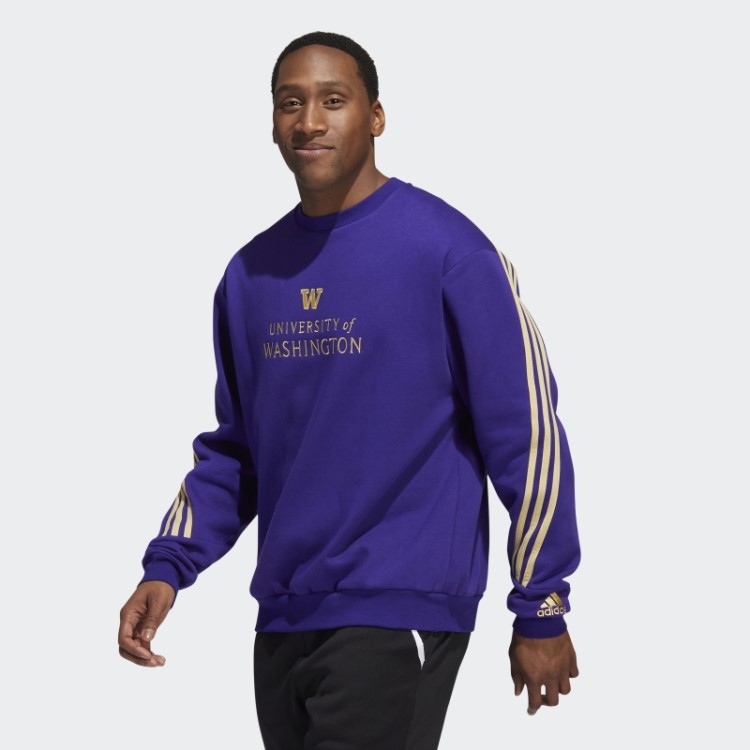 Moletom Roxo Universitário Com As Três Listras Da Adidas