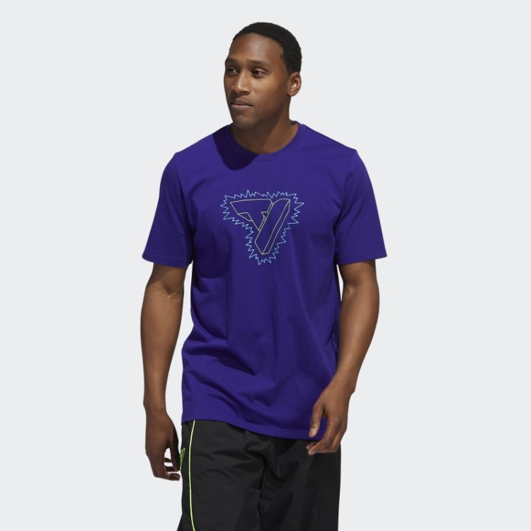 Camiseta Roxa Com Gráfico Adidas Trae