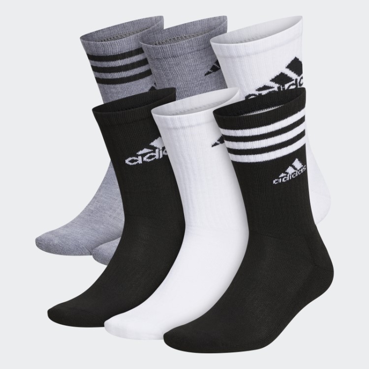 Meias Mistas Acolchoadas 6 Pares Adidas White Fashion