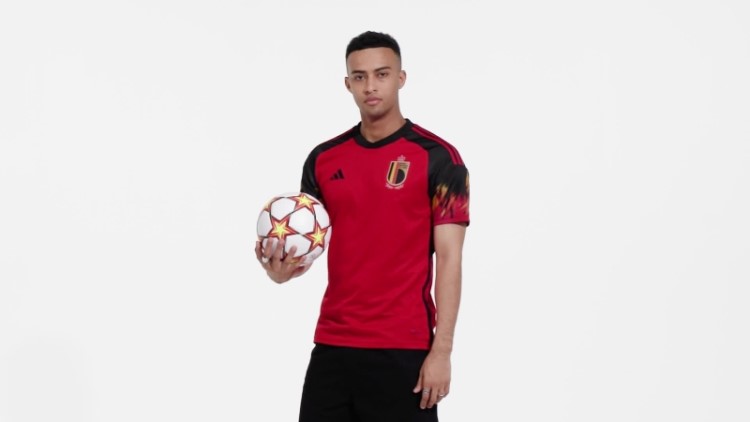 Adidas Belgium 22 Camisa Preta Em Casa