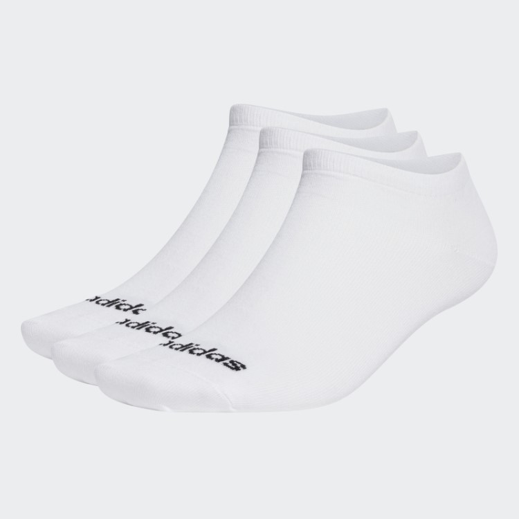 Meias Finas Lineares De Corte Baixo 3 Pares Branco Adidas