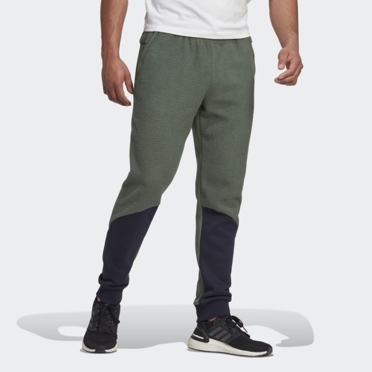 Calça De Lã Sherpa Colorblock Verde óxido Adidas