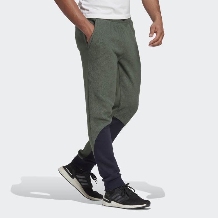 Calça De Lã Sherpa Colorblock Verde óxido Adidas