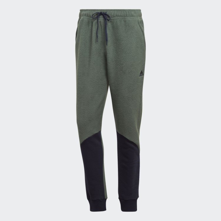 Calça De Lã Sherpa Colorblock Verde óxido Adidas