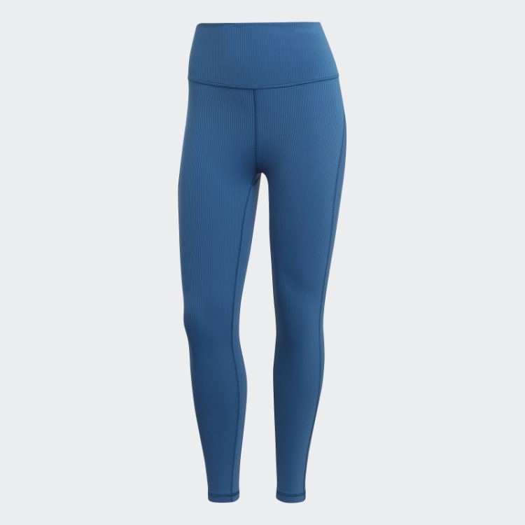 Leggings Caneladas De Cintura Super Alta De Luxo Para Estúdio De Ioga Marine Adidas