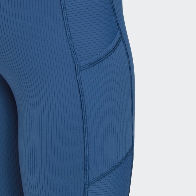 Leggings Caneladas De Cintura Super Alta De Luxo Para Estúdio De Ioga Marine Adidas
