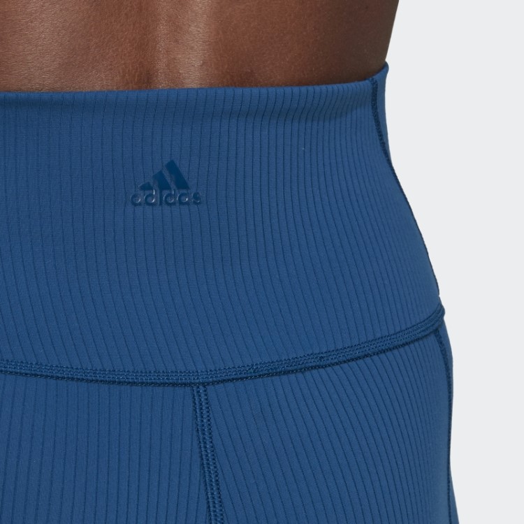 Leggings Caneladas De Cintura Super Alta De Luxo Para Estúdio De Ioga Marine Adidas