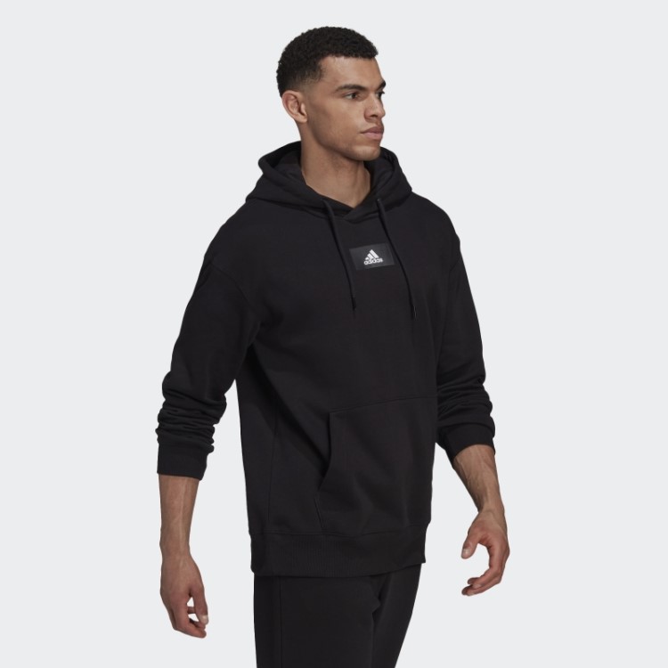 Essentials FeelVivid Moletom De Lã De Algodão Ombros Caídos Adidas Preto